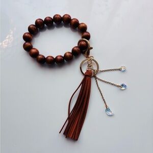 One of a kind bracelet keychain made with Swarovski elements